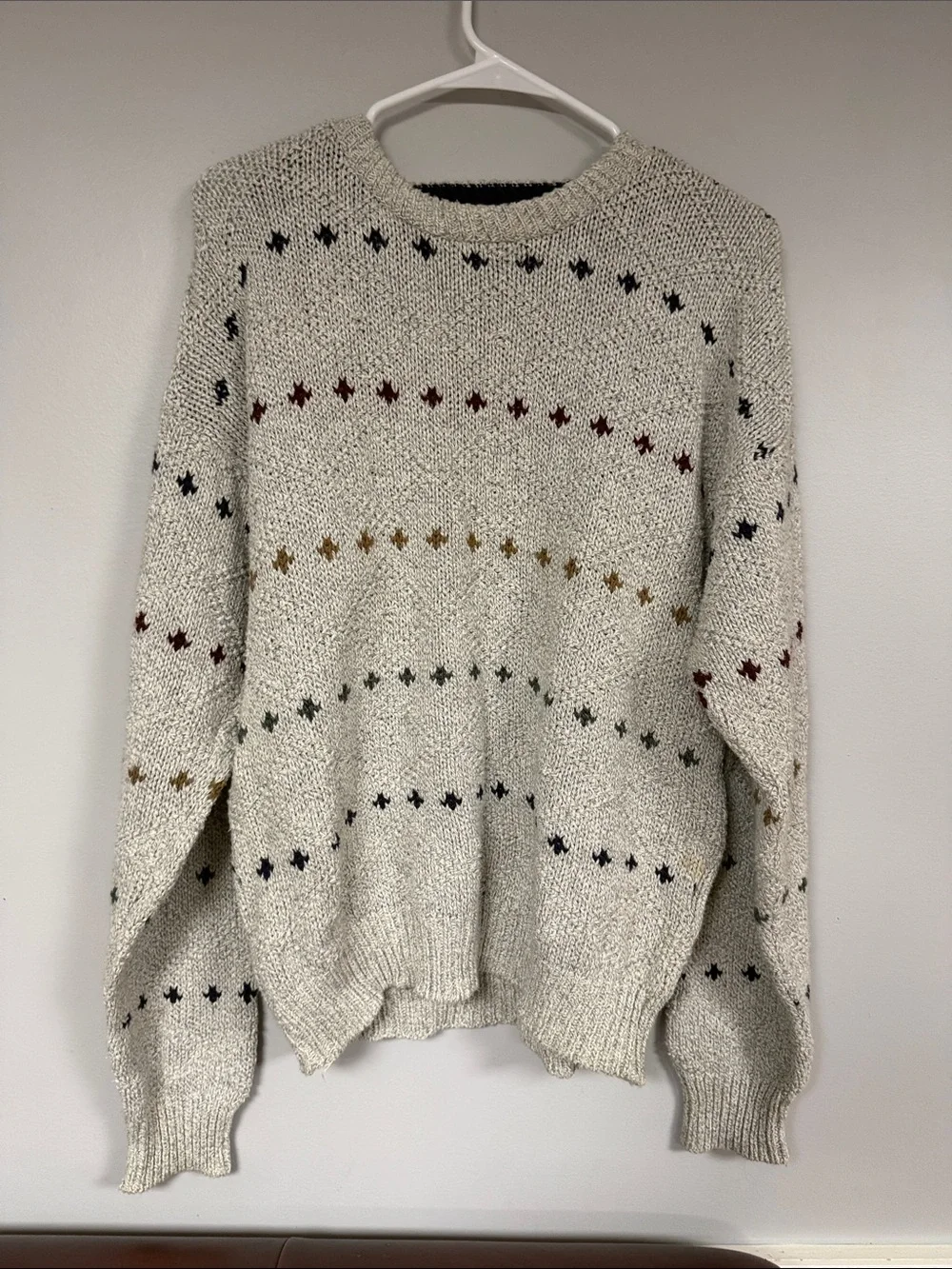 Liberty Vintage  Warm Heavy-weinght 100% Cotton Knit Crew Neck Sweater S- L